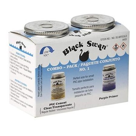 Black Swan Manufacturing 139242069 4 Oz PVC Cement & Purple Primer